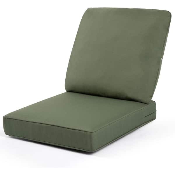 Unbranded 24 x 24 Outdoor Sunbrella Seat Cushion, Waterproof and Fade Resistant Chair Cushions with Removable Cover in Deep Green