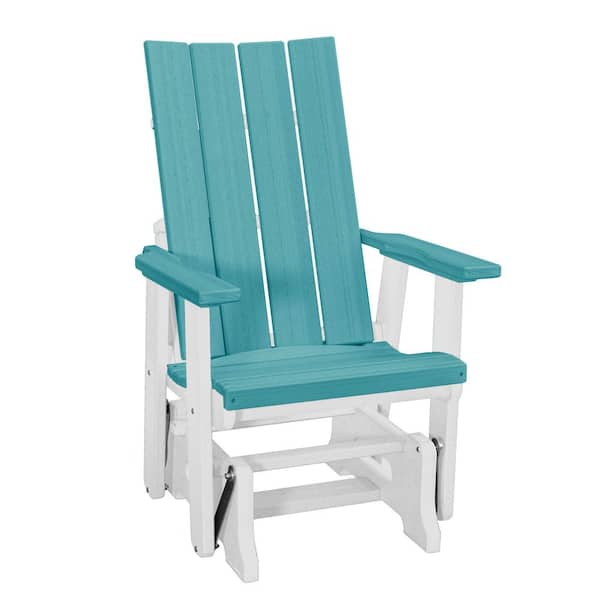 American Furniture Classics Brandon Series 27 in. 1-Person White High Density Polyethylene Plastic Outdoor Glider