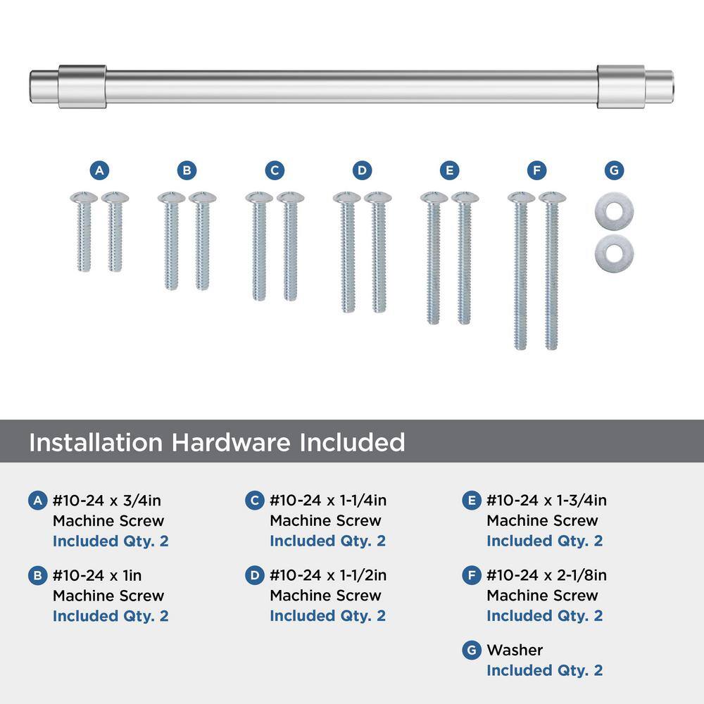 Polished Chrome 14-Inch Modern Appliance Pull with Mounting Hardware