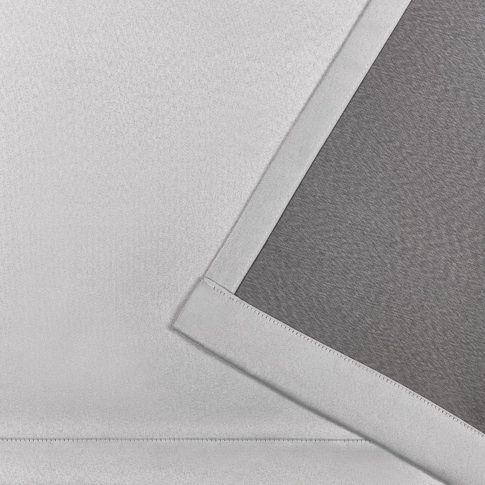 Silver Polyester Room Darkening Pleated Curtain Panels