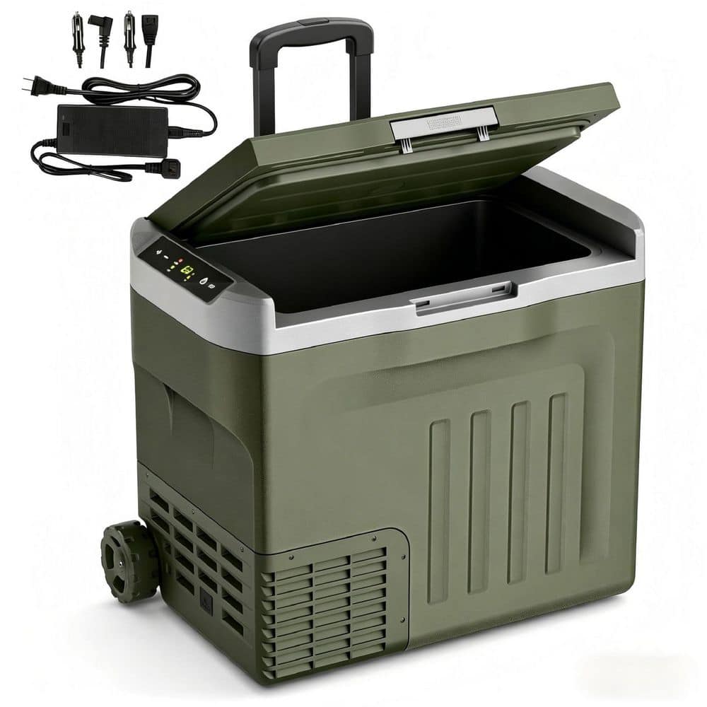 1.41 cu. ft. Car Refrigerator Outdoor Refrigerator with Dual Zone and Wheels in Green price history on PriceWatchPro