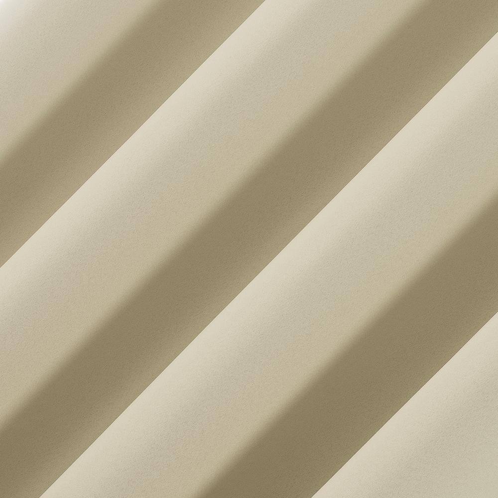 Cream Polyester 52" x 63" Blackout Back Tab Curtain Panel Pair