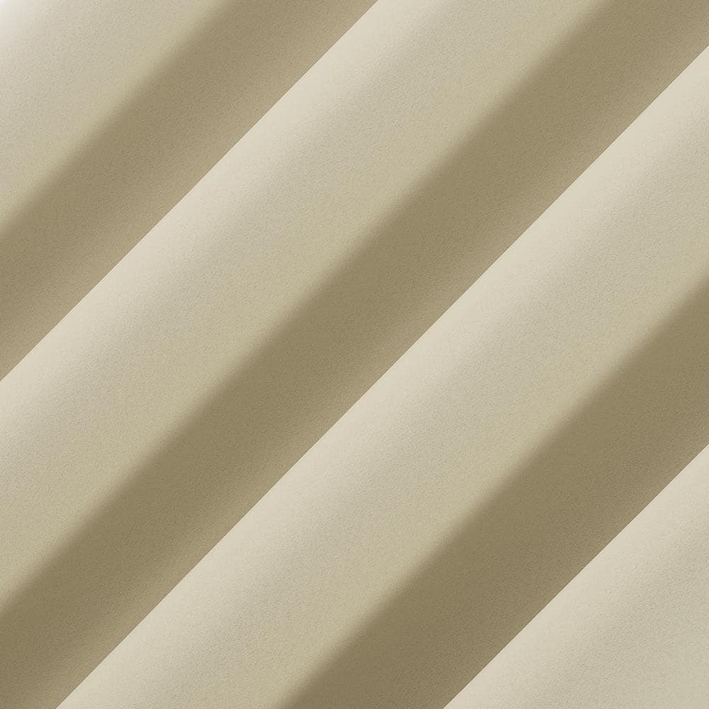 Cream Polyester 96" Blackout Back Tab Curtain Panel Pair