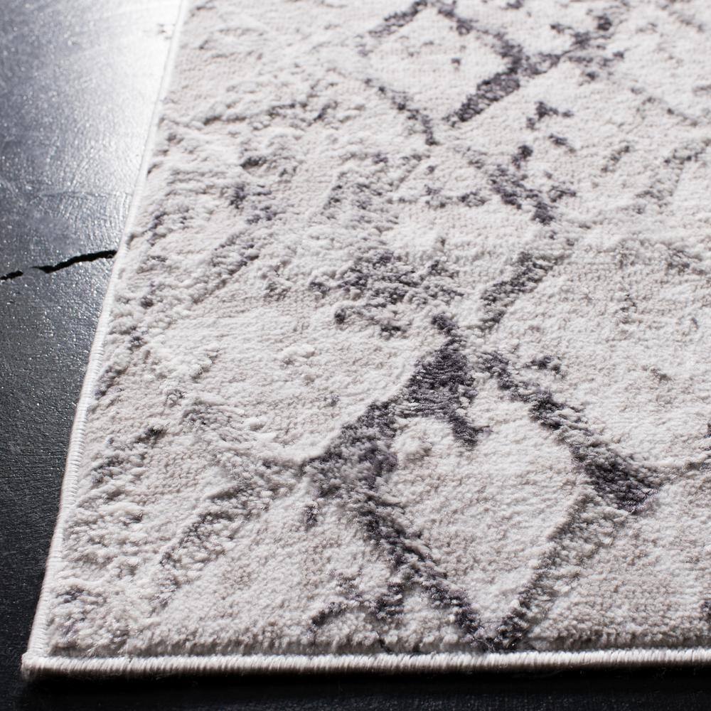 Amelia 11' Square Gray Synthetic Stain-Resistant Area Rug