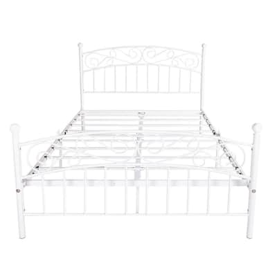 White Queen Iron Beds Bedroom Furniture The Home Depot White Queen Iron Beds Bedroom, White Wrought Iron King Size Bed