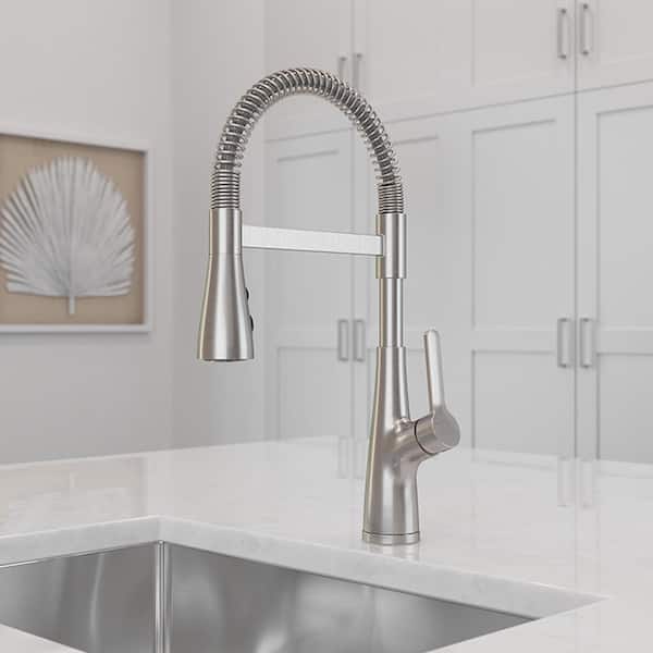 Neera Single-Handle Culinary Pull-Down Sprayer Kitchen Faucet in Stainless Steel
