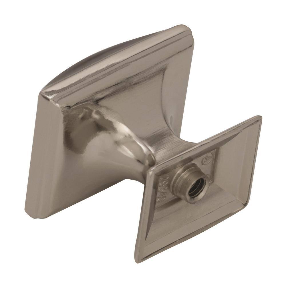 Polished Nickel Square Cabinet Knob with Mounting Hardware