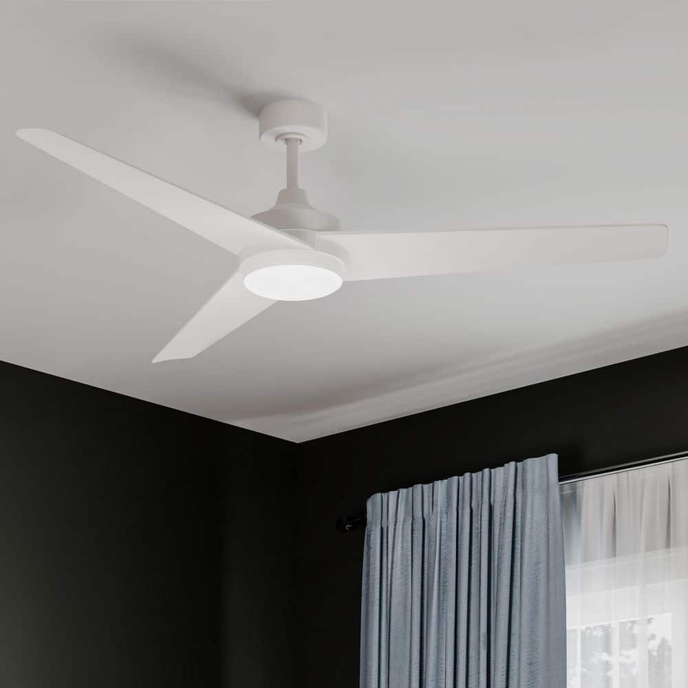 Velto 60-in 3-Blade Indoor Modern Matte White Standard Downrod Mount Smart Ceiling Fan with LED Light price history on PriceWatchPro