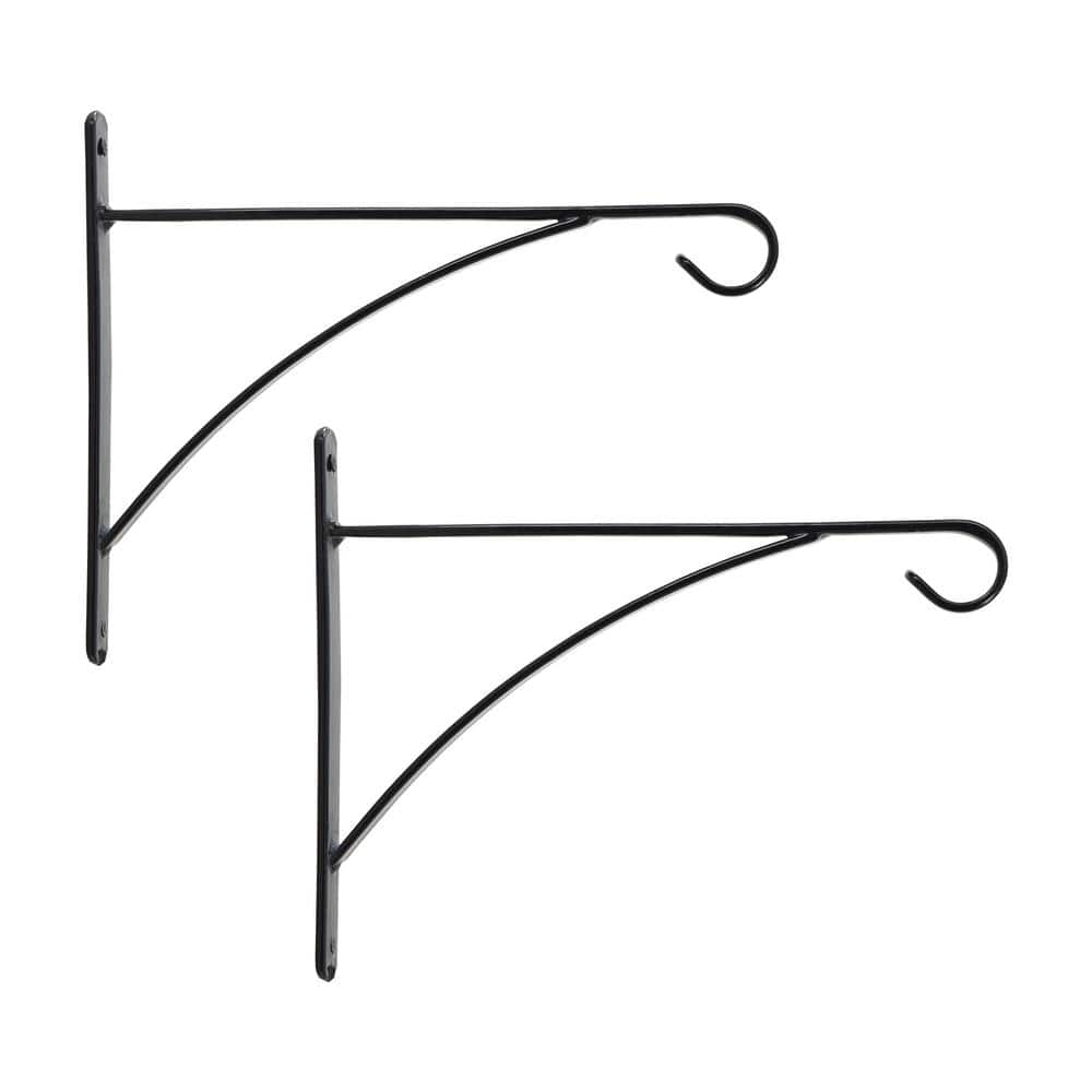 Talon 12 in. Black Metal Alloy Plant Bracket (2-Pack)