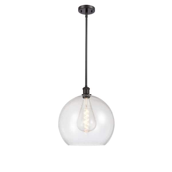 Innovations Athens 1-Light Oil Rubbed Bronze Globe Pendant Light with Seedy Glass Shade