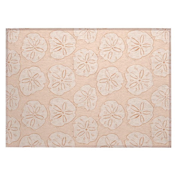 Addison Rugs Surfside Orange 5 ft. x 7 ft. 6 in. Geometric Indoor/Outdoor Area Rug