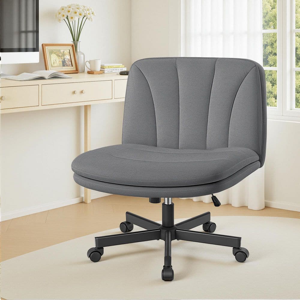 Delicate Velvet Adjustable Height Ergonomic Office Chair in Gray with Wheels, Adjustable Seat Back, Cushioned price history on PriceWatchPro