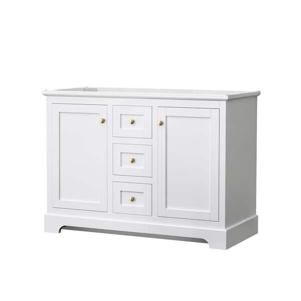 Wyndham Collection Avery 47.25 in. W x 21.75 in. D x 34.25 in. H Bath Vanity Cabinet without Top in White