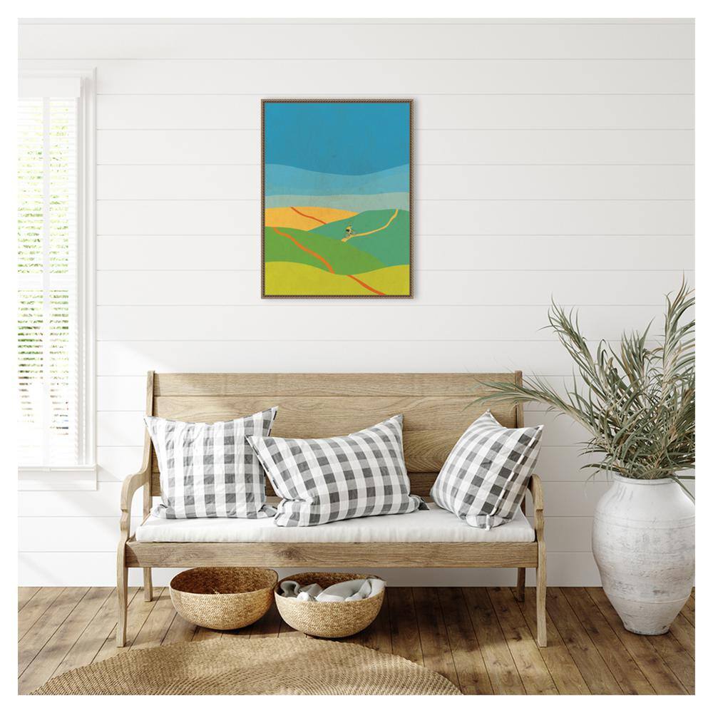 Vibrant Abstract Nature Vista Canvas Wall Art with Beaded Frame