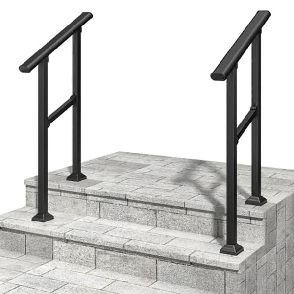 Afoxsos 2.21 ft. Stainless Steel Outdoor Step Safety Hand Rail with Mounting Kit for Porch, Patio, Garage or Basement (2-Pack)