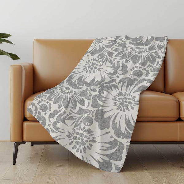 Premium Machine Washable ASB551 Gray 50 in. x 70 in. Sherpa Throw Blanket