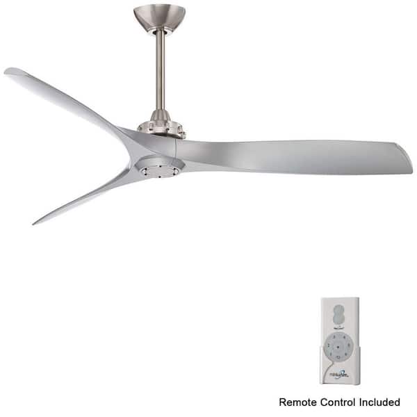 Aviation 60 in. Indoor Brushed Nickel and Silver Ceiling Fan with Remote Control