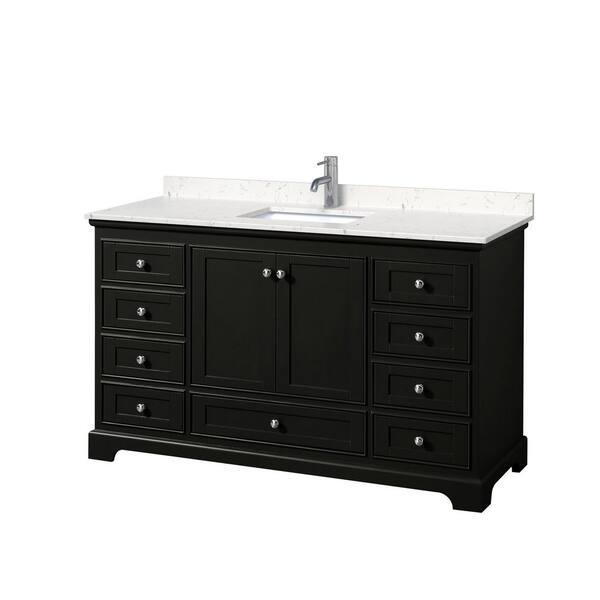 Wyndham Collection Deborah 60in.x22in. Single Vanity in Dark