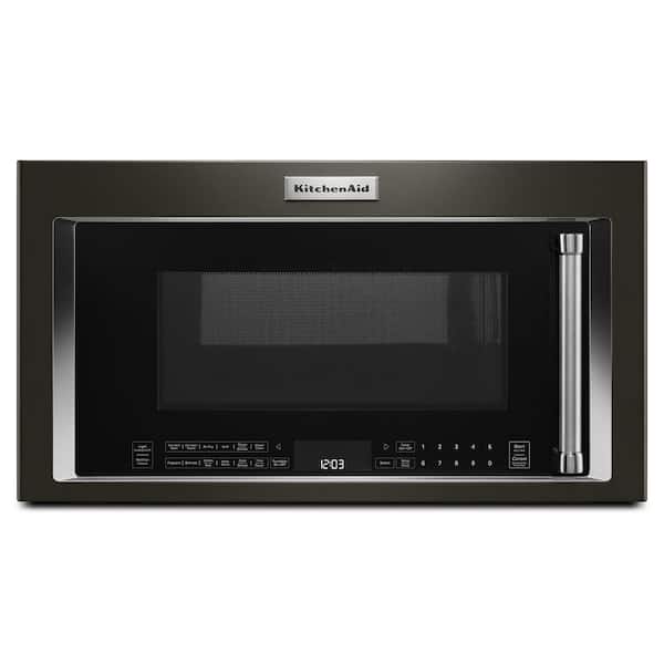 KitchenAid 30 in. W 1.9 cu. ft. 1800-Watt Over the Range Microwave with Air Fry in Black Stainless Steel