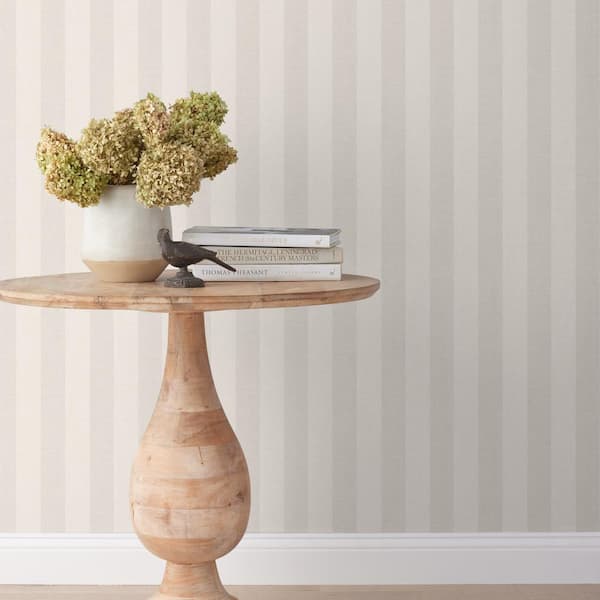 Ava Stripe Natural Non-Pasted Wallpaper Roll (Covers 52 sq ft)