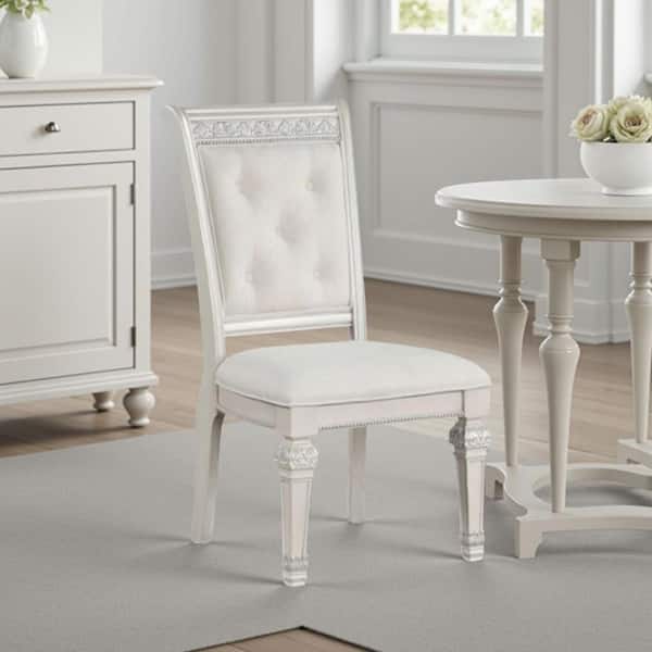Miamy Ivory Fabric With Cushion Dining Chair (Set of 2)