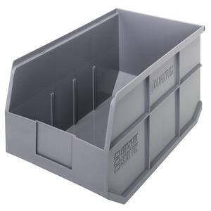 Stackable Shelf 24-Qt. Storage Tote in Gray (6-Pack)
