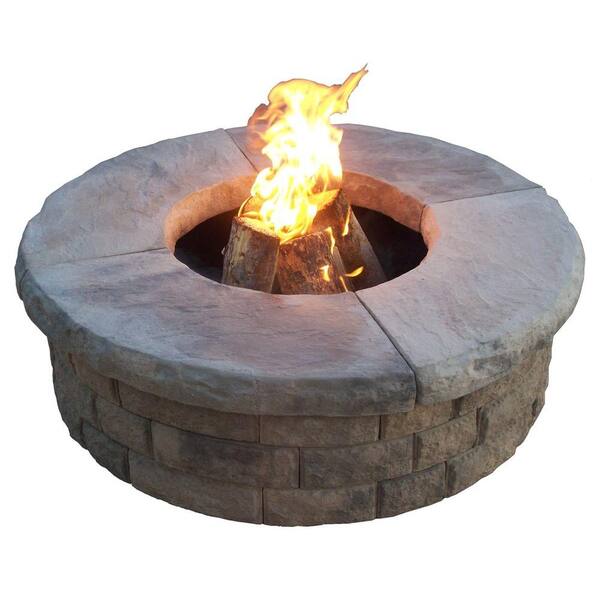 StoneBilt Concepts 22 in. Wood Burning Dark Buff Fire Pit Kit