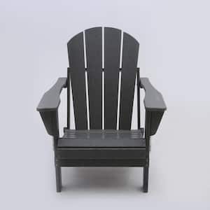 Gray Outdoor Patio Reclining HDPE Plastic Adirondack Chair