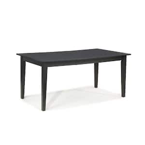 Arts and Crafts 66 in Rectangular Black Wood Dining Table