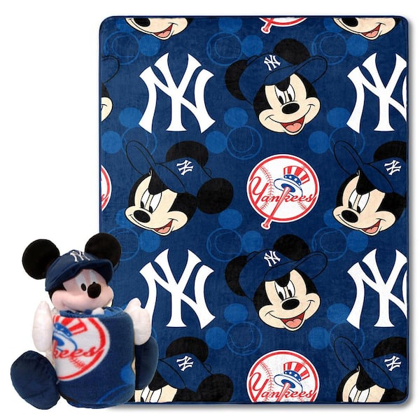 THE NORTHWEST GROUP MLB Yankees Pitch Crazy Mickey Hugger Pillow & Silk Touch Blanket Throw Set