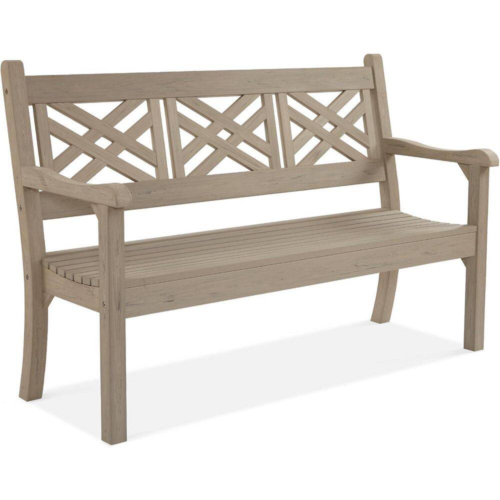 3-Person Grey Plastic Outdoor Patio Bench price history on PriceWatchPro
