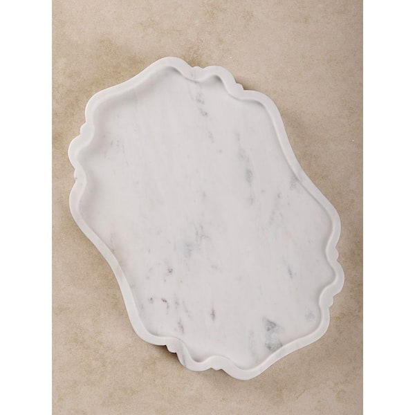 Cascade White Marble Tray