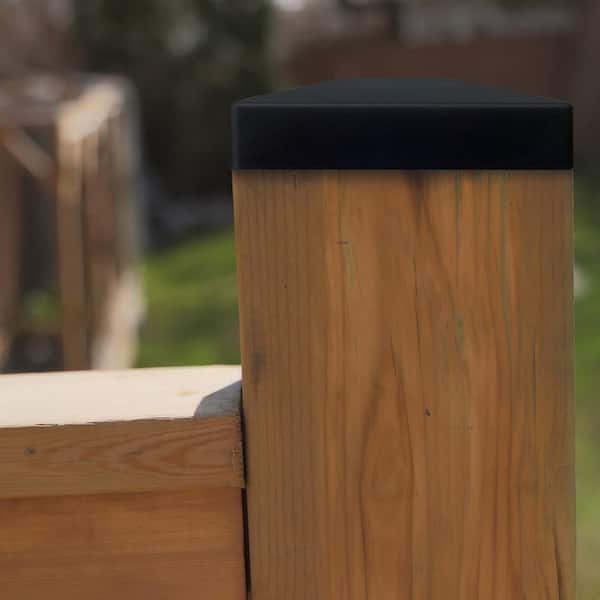6 in. x 6 in. Black Rigid Plastic Post Cap (Pack of 24)