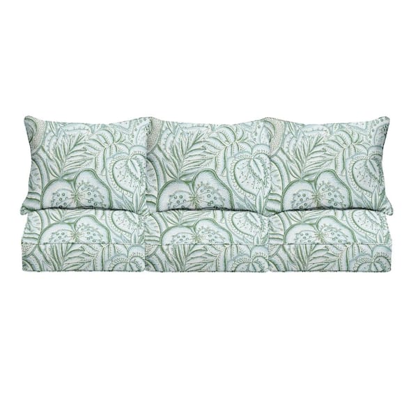 1101Design 25 in. x 25 In. D Seating Indoor/Outdoor Couch Pillow and Cushion Set in Sunbrella Sensibility Spring