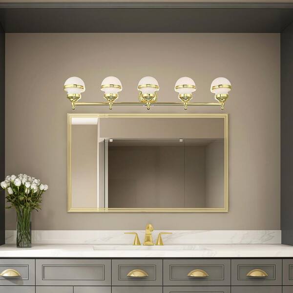 Livex Lighting Oldwick 5 Light Polished Brass Vanity Sconce