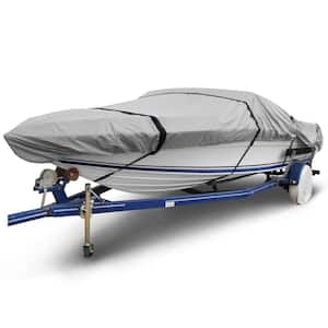 Ripstop 16 ft. to 19 ft. (Beam Width to 102 in.) Gray V-Hull Fishing Boat Cover Size BT-5