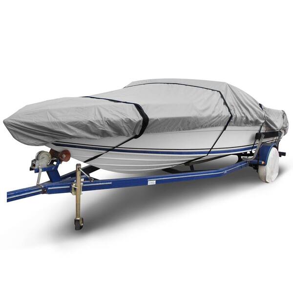 Budge Ripstop 16 ft. to 19 ft. (Beam Width to 102 in.) Gray V-Hull Fishing  Boat Cover Size BT-5 B-1601-X5 - The Home Depot