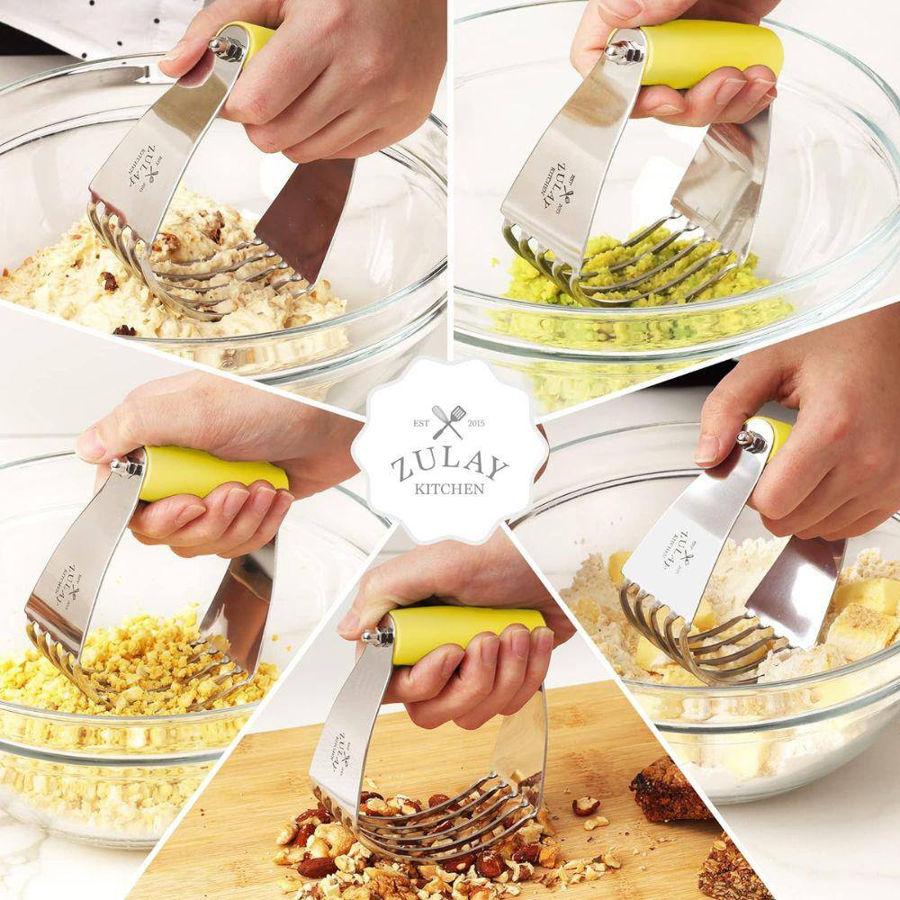 Yellow Stainless Steel 5-Blade Pastry Dough Blender