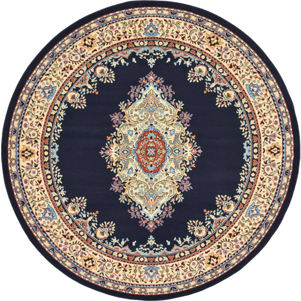 Reza Washington Navy Blue 8' 0 x 8' 0 Round Rug price history on PriceWatchPro