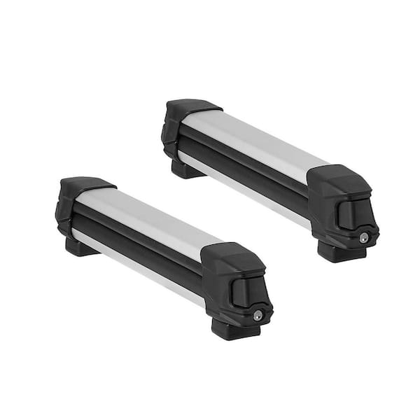 Ski Snowboard Roof Rack, 165 lbs. Aluminum Car Roof Rack with Carrier, Fit Most Slotted Crossbars, 2-Pieces 2025 update