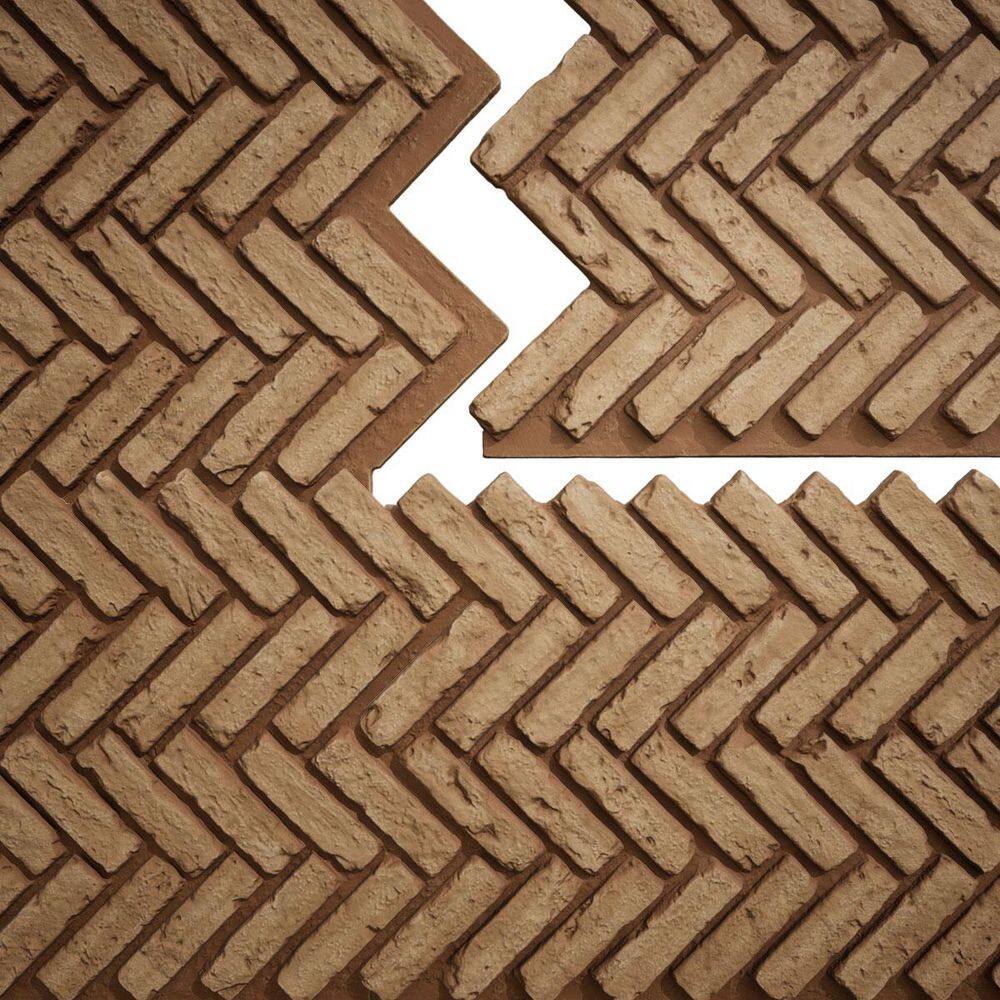"EverStone Herringbone Faux Brick Panel, 46 1/2""W x 25 1/4""H x 1""D, Terracotta Color" price history on PriceWatchPro