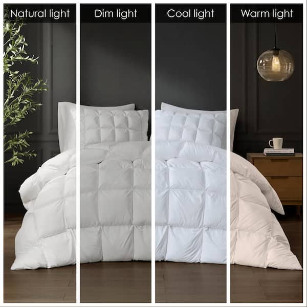 Stay Puffed White King/Cal King Overfilled Down Alternative Comforter