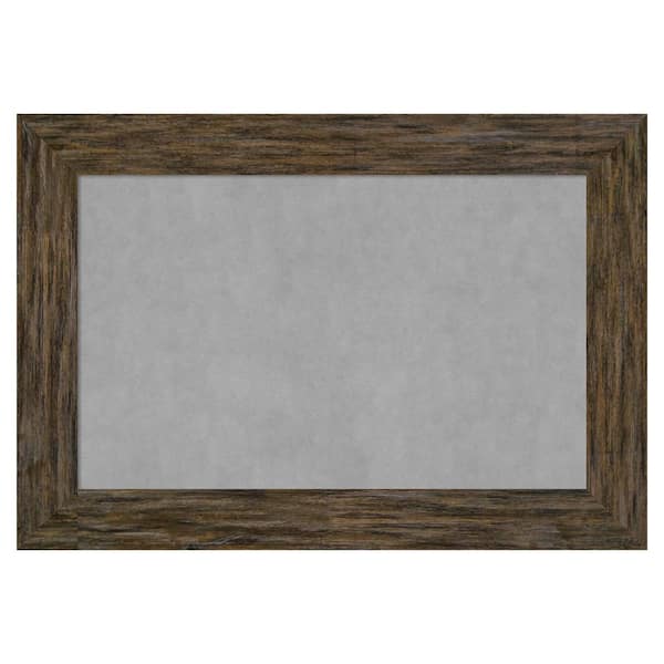 Amanti Art Fencepost Brown 39 in. x 27 in. Framed Magnetic Board