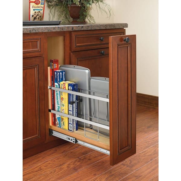 Rev-A-Shelf 20 in. H x 5 in. W x 22 in. D Pull-Out Wood Base Cabinet Tray Divider and Foil & Wrap Organizer
