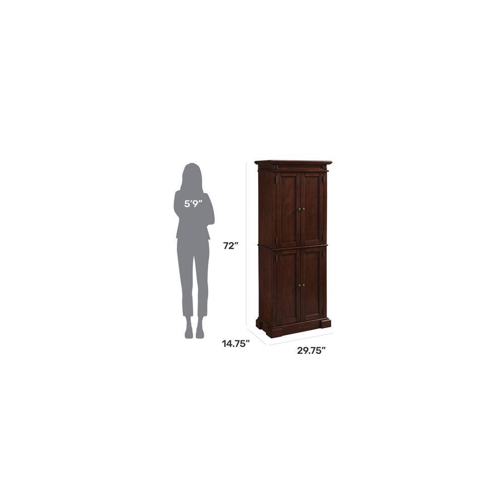 Americana Cherry Wood Pantry with Adjustable Shelving