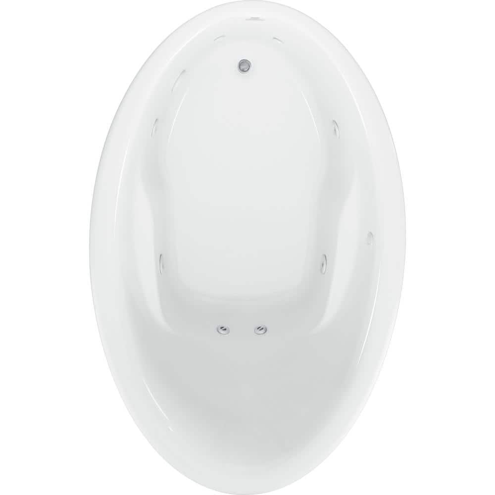 Starla 60 in. Acrylic Oval Drop-in Whirlpool Bathtub with Heater Reversible