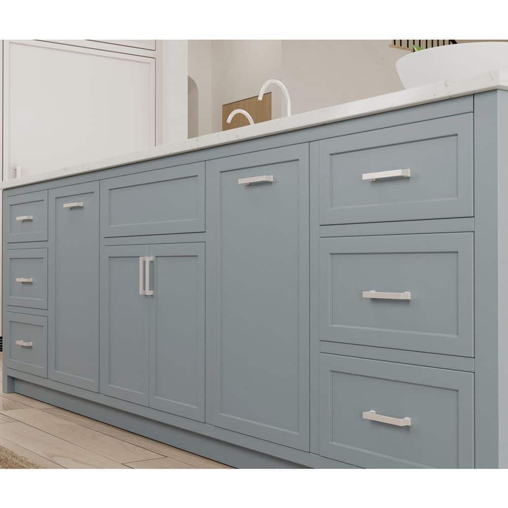 Chelsey 4" Satin Nickel Rectangular Bar Pull Multipack