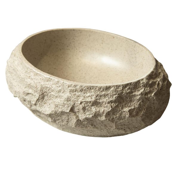 Lynzavix 20 in. Bathroom Sink 20 in. Irregular Oval Resin Vessel