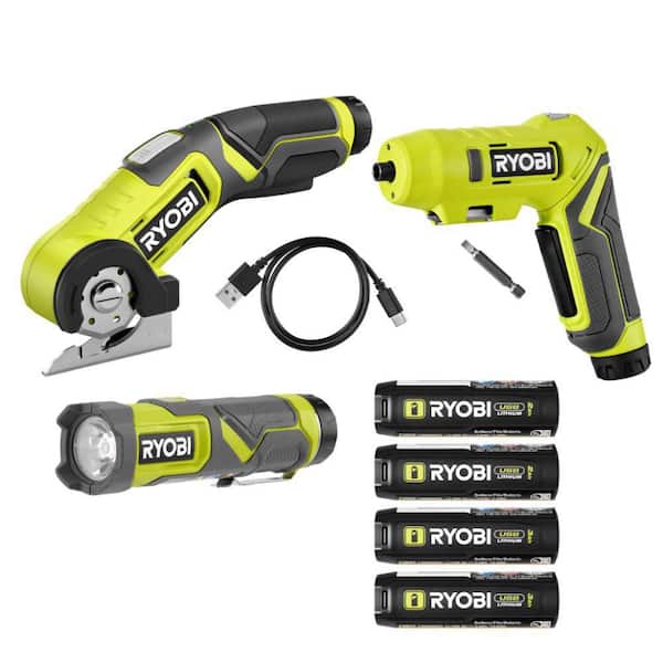 RYOBI USB Lithium 3-Tool Combo Kit w/ Flashlight, Screwdriver