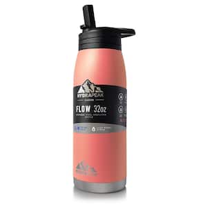 Active Flow 32 oz. Peach Triple Insulated Stainless Steel Water Bottle with Straw Lid